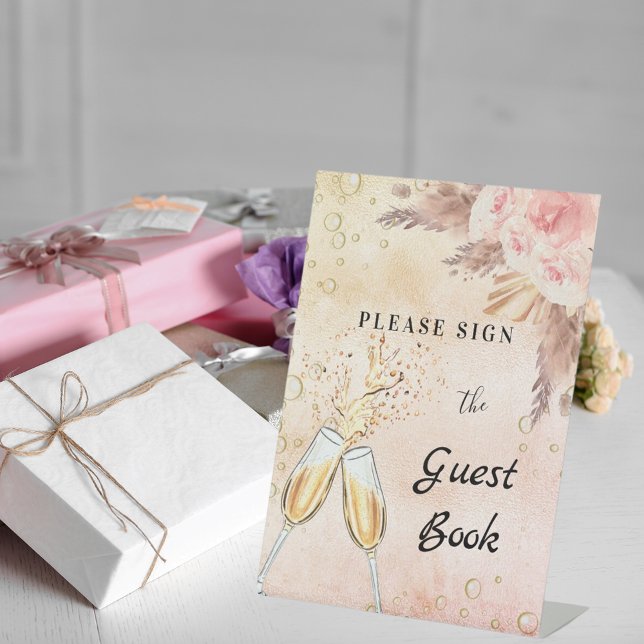 Expositor En L Libro de firmas para invitados de desayuno con bur (Subido por el creador)