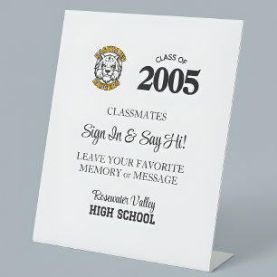Expositor En L Libro de firmas para reunión de clase con mascota