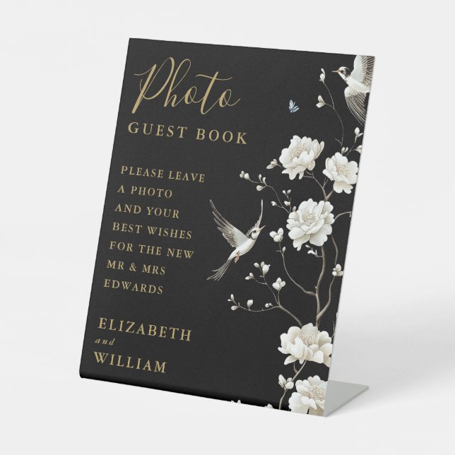 Expositor En L Libro de fotografías de Chinoiserie en negro y oro (Anverso)