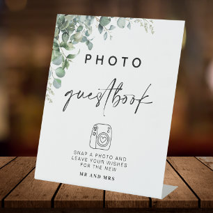 Expositor En L Libro de fotografías de Eucalyptus   Rótulo Boda m