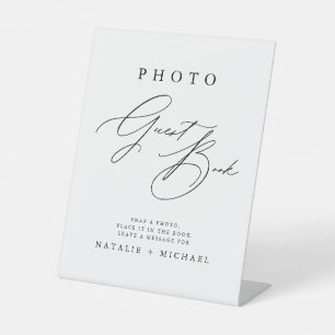 Expositor En L Libro de fotografías del Boda de caligrafía negra