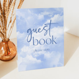 Expositor En L Libro de invitados Blue Sparkly Clouds