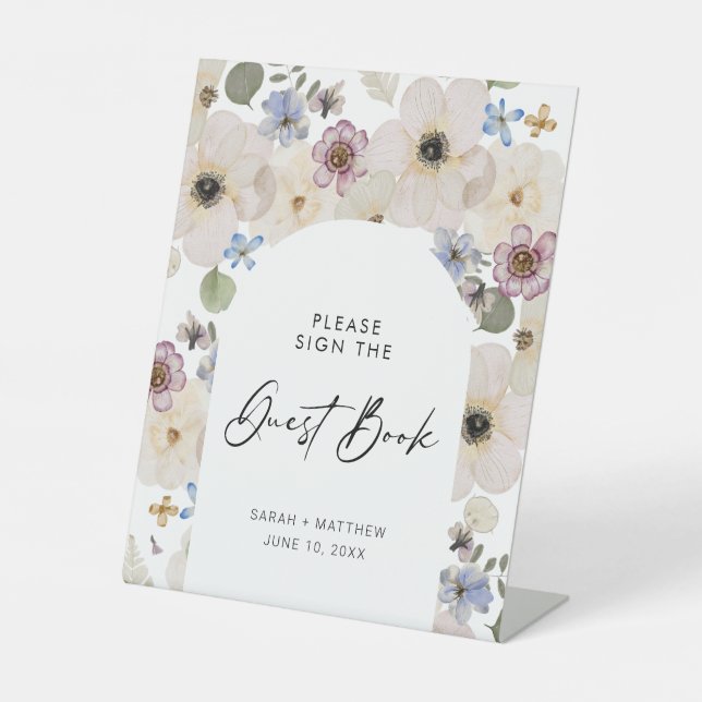 Expositor En L Libro de Invitados Botánico Floral Moderno (Anverso)