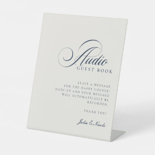 Expositor En L Libro de invitados de audio azul marfil clásico si