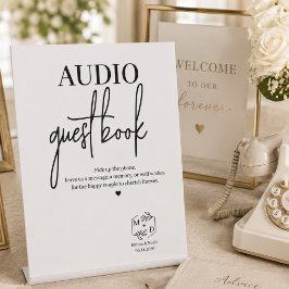 Expositor En L Libro de invitados de audio para boda