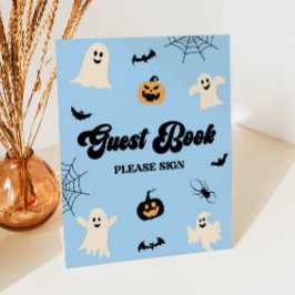 Expositor En L Libro de invitados de Blue Halloween Spooky