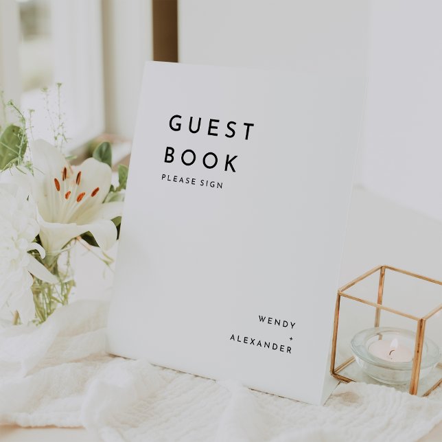 Expositor En L Libro de invitados de Boda blanco moderno negrita (Subido por el creador)