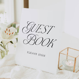 Expositor En L Libro de invitados de boda con tipografía elegante