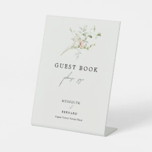 Expositor En L Libro de invitados de boda de flores silvestres rú