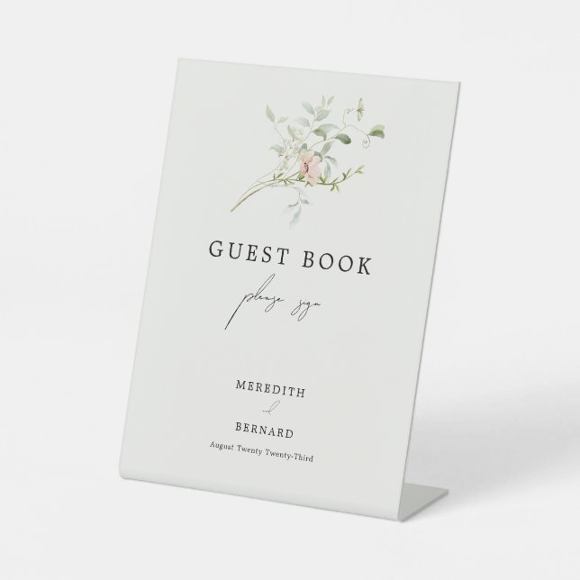 Expositor En L Libro de invitados de boda de flores silvestres rú (Anverso)