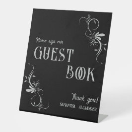 Expositor En L Libro de invitados de Boda de Whimsigoth Gray Góti