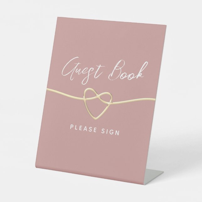 Expositor En L Libro de invitados de boda Dusty Rose (Anverso)