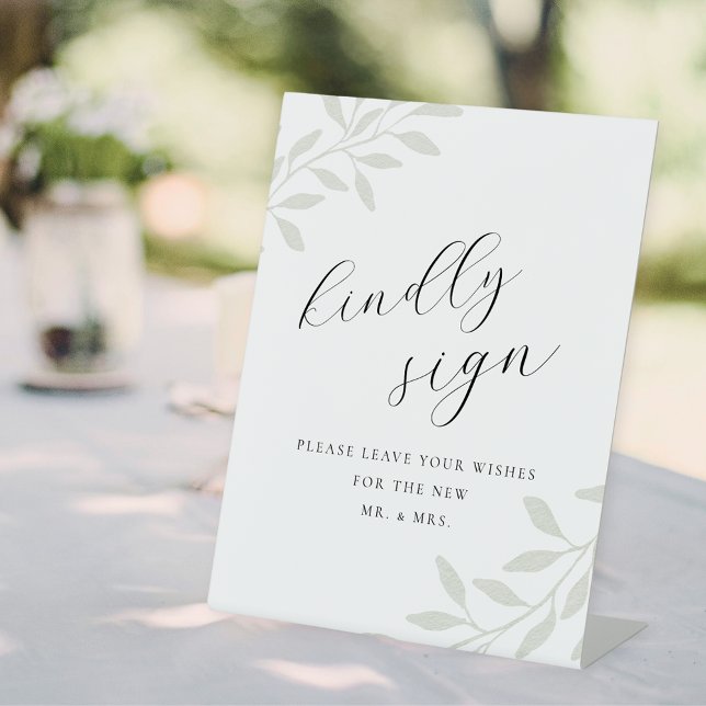 Expositor En L Libro de invitados de boda elegante con vegetación (Subido por el creador)