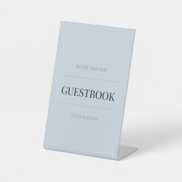 Expositor En L Libro de invitados de boda minimalista azul oscuro