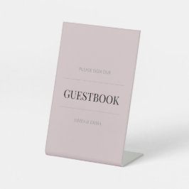 Expositor En L Libro de invitados de boda minimalista Rosa Crepus