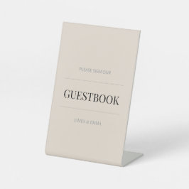 Expositor En L Libro de invitados de boda minimalista Soft Latte