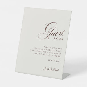 Expositor En L Libro de invitados de boda signo clásico marfil ma