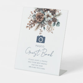 Expositor En L Libro de Invitados de Bodas de Flor de Pino Rústic