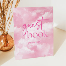 Expositor En L Libro de invitados de Pink Sparkly Clouds