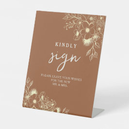 Expositor En L Libro de invitados de Terracotta Boda