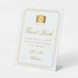 Expositor En L Libro de invitados Elegante de arte de oro