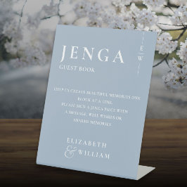 Expositor En L Libro de invitados Jenga azul polvoriento minimali