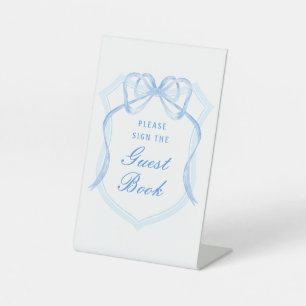 Expositor En L Libro de invitados para Escudos de Blue Bow Light