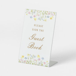 Expositor En L Libro de invitados Pastel Wildflowers