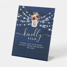 Expositor En L Libro de Invitados Rústico Firme con Luces