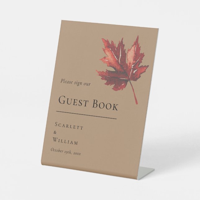 Expositor En L Libro de invitados Simple Minimal Fall Terracotta  (Anverso)