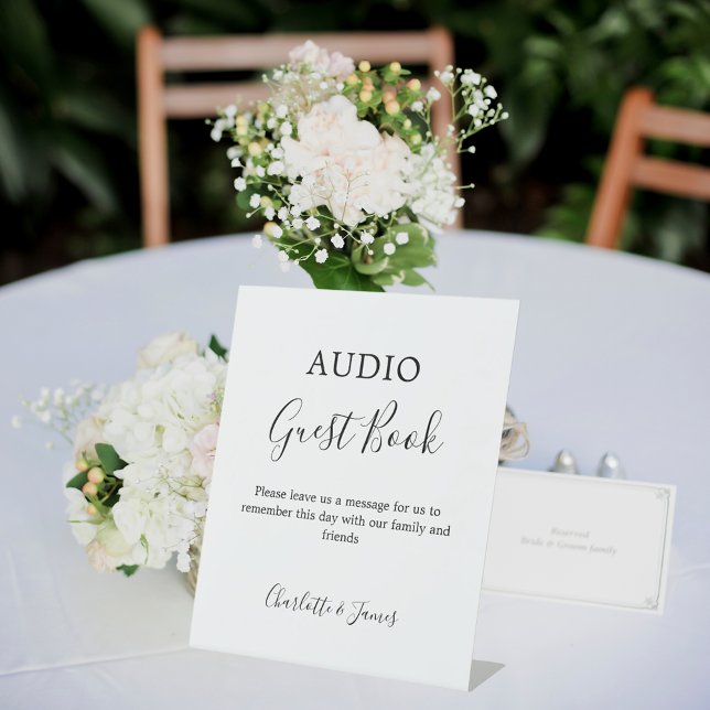 Expositor En L Libro de visitas de audio negro blanco boda (Subido por el creador)