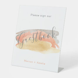 Expositor En L Libro de visitas de Bodas Minimalistas de acuarela