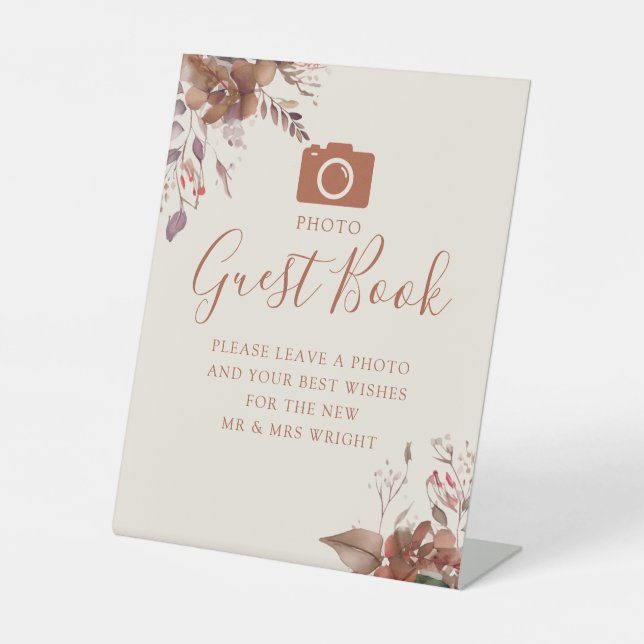 Expositor En L Libro de visitas de fotos de boda de otoño (Anverso)