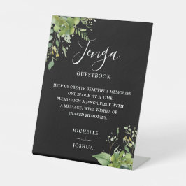 Expositor En L Libro De Visitas De Los Bodas Jenga Blanco Y Negro