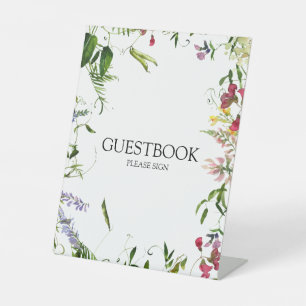 Expositor En L Libro de visitas del Boda de flores silvestres de 