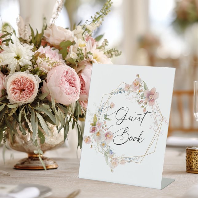 Expositor En L Libro de visitas floral de caligrafía elegante (Subido por el creador)