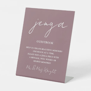 Expositor En L Libro de visitas Jenga Mauve letra minúscula