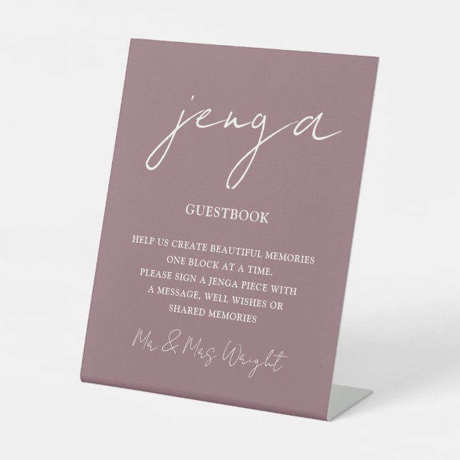 Expositor En L Libro de visitas Jenga Mauve letra minúscula (Anverso)