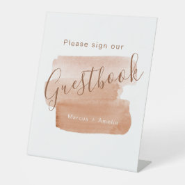 Expositor En L Libro de visitas Minimalista de pincel de color ac