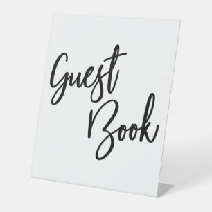 Expositor En L Libro de visitas negro y blanco de tipografía simp
