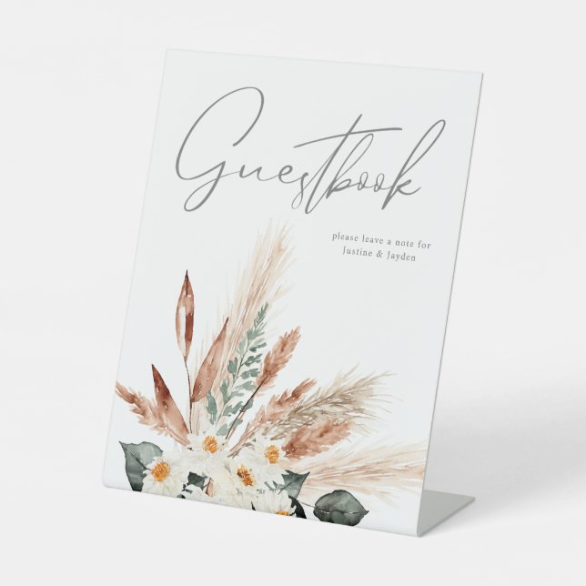 Expositor En L Libro Floral Boho Copper Pampas & Beige (Anverso)