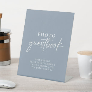 Expositor En L Libro minimalista Dusty Blue Modern Photo Guestboo