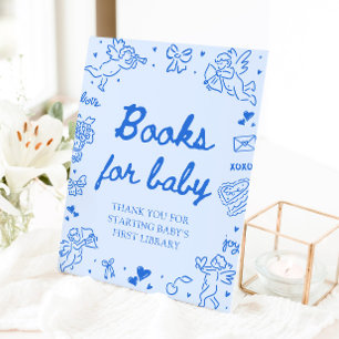 Expositor En L Libros de Baby Shower Blue Valentine para el juego