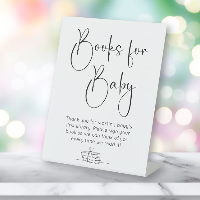 Expositor En L Libros Para Baby Shower De Guión Moderno Para Bebé (Subido por el creador)