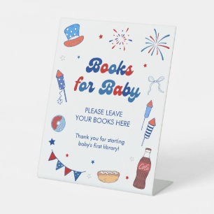 Expositor En L Libros para Baby Shower del 4 de Julio para Bebé