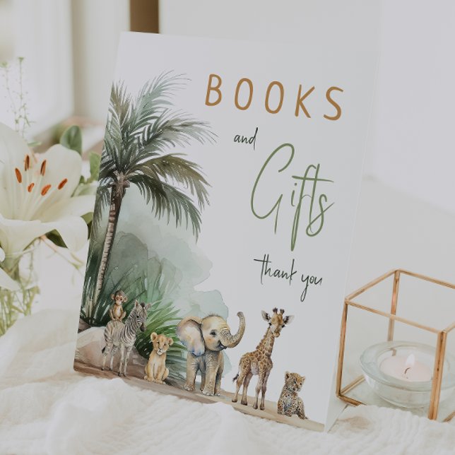 Expositor En L Libros y regalos de Baby Shower de animales de Saf (Subido por el creador)