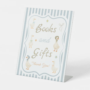 Expositor En L Libros y regalos para baby shower de ganso tonto v