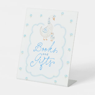 Expositor En L Libros y regalos para baby shower Silly Goose Blue