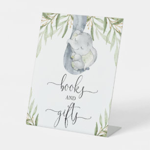 Expositor En L Libros y regalos verde elefante bebé signo de duch