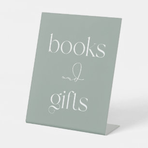 Expositor En L Libros y regalos verdes de sabio minimalista